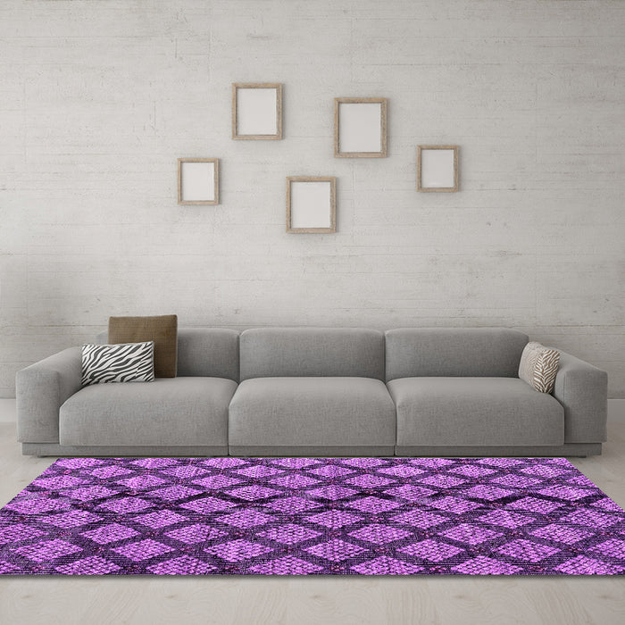 Machine Washable Abstract Purple Modern Area Rugs in a Living Room, wshabs4777pur