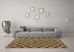 Machine Washable Abstract Brown Modern Rug in a Living Room,, wshabs4777brn