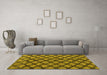 Machine Washable Abstract Yellow Modern Rug in a Living Room, wshabs4777yw