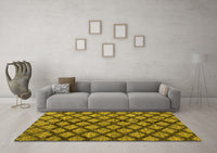 Machine Washable Abstract Yellow Modern Rug, wshabs4777yw