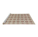 Sideview of Machine Washable Abstract Dark Almond Brown Rug, wshabs4778