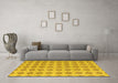 Machine Washable Abstract Yellow Modern Rug in a Living Room, wshabs4778yw