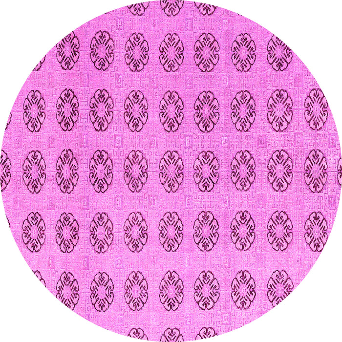 Round Machine Washable Abstract Pink Modern Rug, wshabs4778pnk