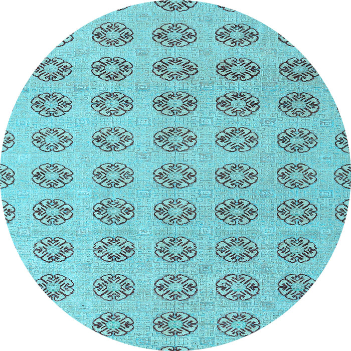 Round Machine Washable Abstract Light Blue Modern Rug, wshabs4778lblu