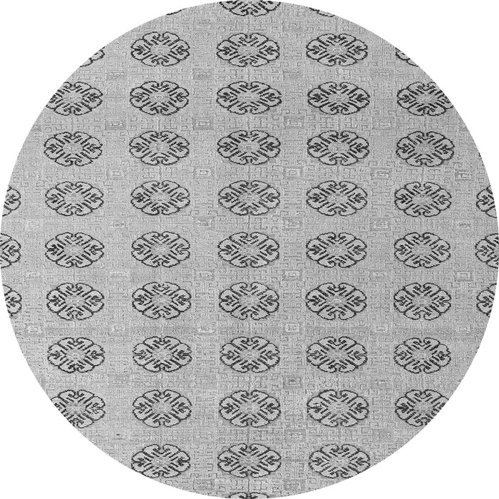 Round Machine Washable Abstract Gray Modern Rug, wshabs4778gry