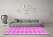 Machine Washable Abstract Pink Modern Rug in a Living Room, wshabs4778pnk