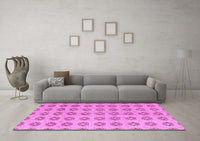 Machine Washable Abstract Pink Modern Rug, wshabs4778pnk