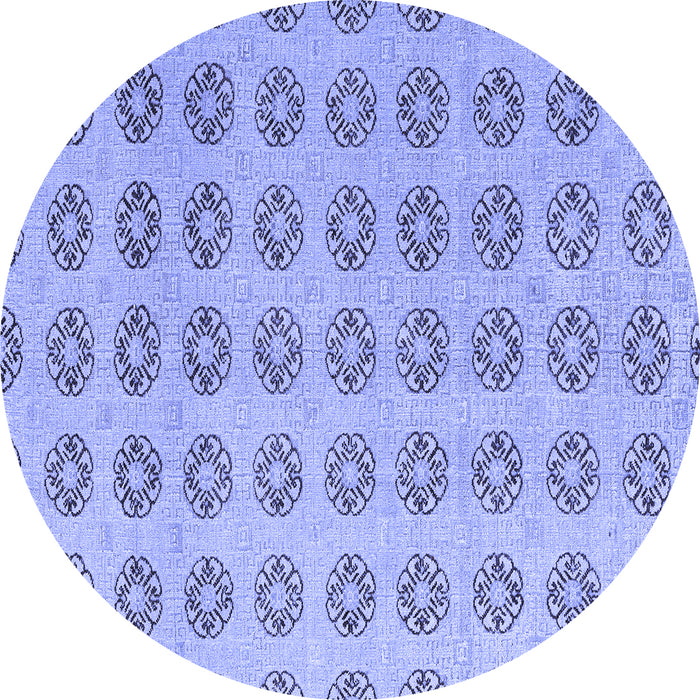 Round Abstract Blue Modern Rug, abs4778blu