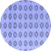 Round Abstract Blue Modern Rug, abs4778blu