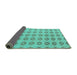 Sideview of Abstract Turquoise Modern Rug, abs4778turq