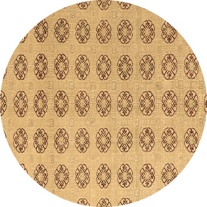 Round Abstract Brown Modern Rug, abs4778brn