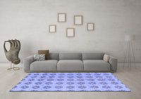 Machine Washable Abstract Blue Modern Rug, wshabs4778blu