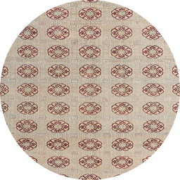 Round Abstract Dark Almond Brown Modern Rug, abs4778