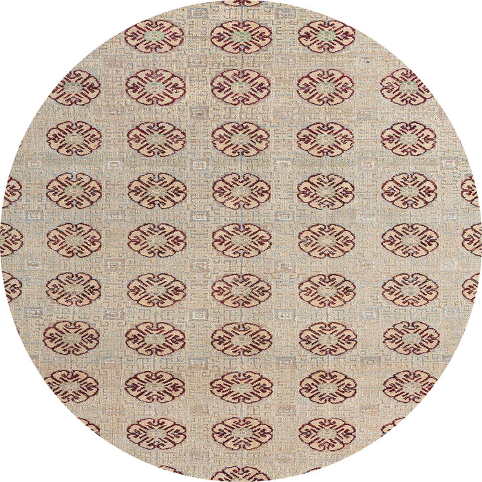Round Abstract Dark Almond Brown Modern Rug, abs4778