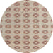 Round Abstract Dark Almond Brown Modern Rug, abs4778