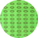 Round Machine Washable Abstract Green Modern Area Rugs, wshabs4778grn