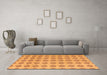 Machine Washable Abstract Orange Modern Area Rugs in a Living Room, wshabs4778org