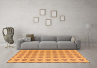 Machine Washable Abstract Orange Modern Rug, wshabs4778org