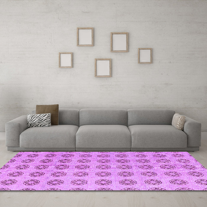 Machine Washable Abstract Purple Modern Area Rugs in a Living Room, wshabs4778pur