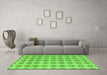 Machine Washable Abstract Green Modern Area Rugs in a Living Room,, wshabs4778grn