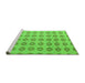 Sideview of Machine Washable Abstract Green Modern Area Rugs, wshabs4778grn