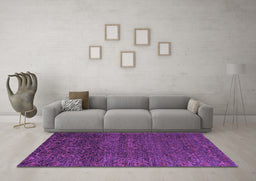 Machine Washable Abstract Purple Modern Area Rugs in a Living Room, wshabs4779pur