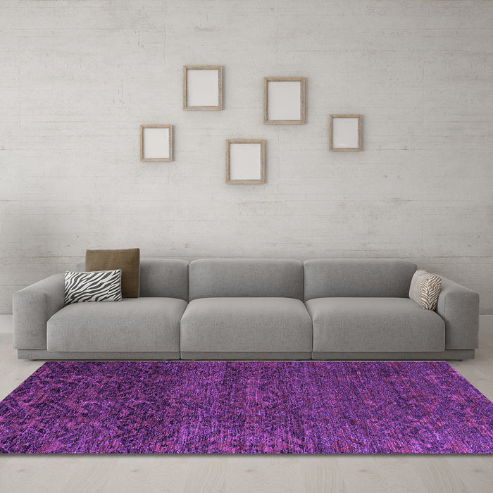 Machine Washable Abstract Purple Modern Area Rugs in a Living Room, wshabs4779pur