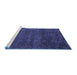 Sideview of Machine Washable Abstract Blue Modern Rug, wshabs4779blu