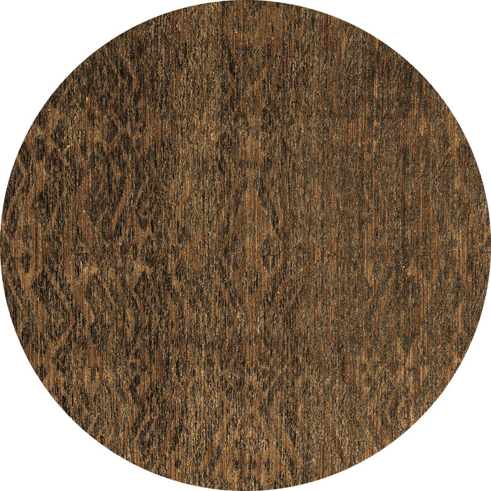 Round Machine Washable Abstract Brown Modern Rug, wshabs4779brn