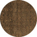 Round Machine Washable Abstract Brown Modern Rug, wshabs4779brn