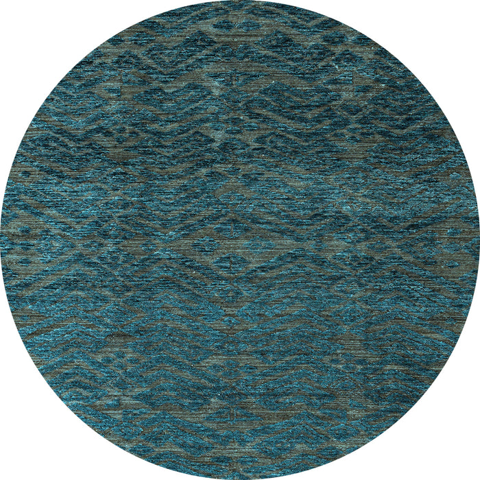 Round Machine Washable Abstract Light Blue Modern Rug, wshabs4779lblu