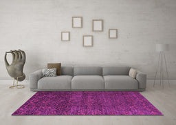 Machine Washable Abstract Pink Modern Rug in a Living Room, wshabs4779pnk