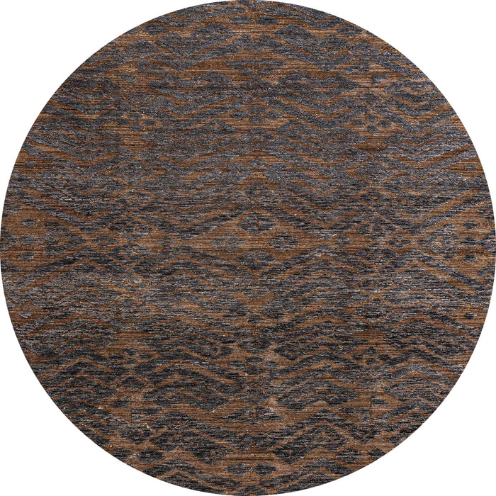 Round Abstract Puce Purple Modern Rug, abs4779