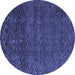 Round Machine Washable Abstract Blue Modern Rug, wshabs4779blu