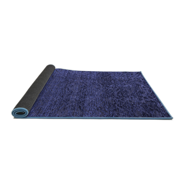 Sideview of Abstract Blue Modern Rug, abs4779blu
