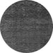 Round Machine Washable Abstract Gray Modern Rug, wshabs4779gry