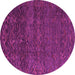 Round Abstract Pink Modern Rug, abs4779pnk