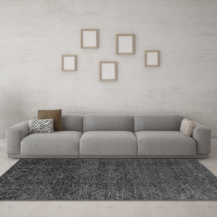 Machine Washable Abstract Gray Modern Rug in a Living Room,, wshabs4779gry