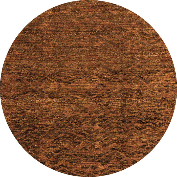 Round Abstract Orange Modern Rug, abs4779org