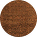 Round Abstract Orange Modern Rug, abs4779org