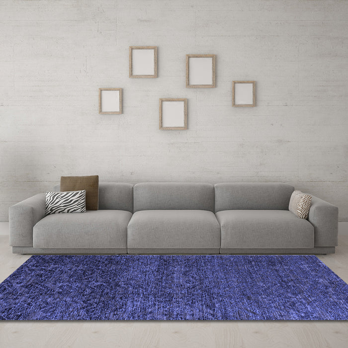 Machine Washable Abstract Blue Modern Rug in a Living Room, wshabs4779blu