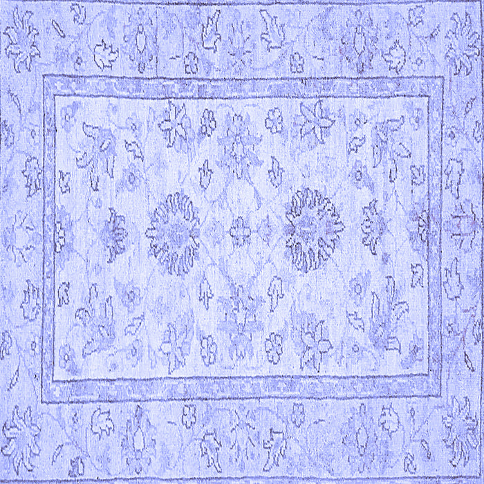 Square Machine Washable Oriental Blue Traditional Rug, wshabs477blu