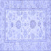 Square Machine Washable Oriental Blue Traditional Rug, wshabs477blu