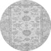 Round Oriental Gray Traditional Rug, abs477gry