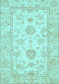 Oriental Light Blue Traditional Rug, abs477lblu