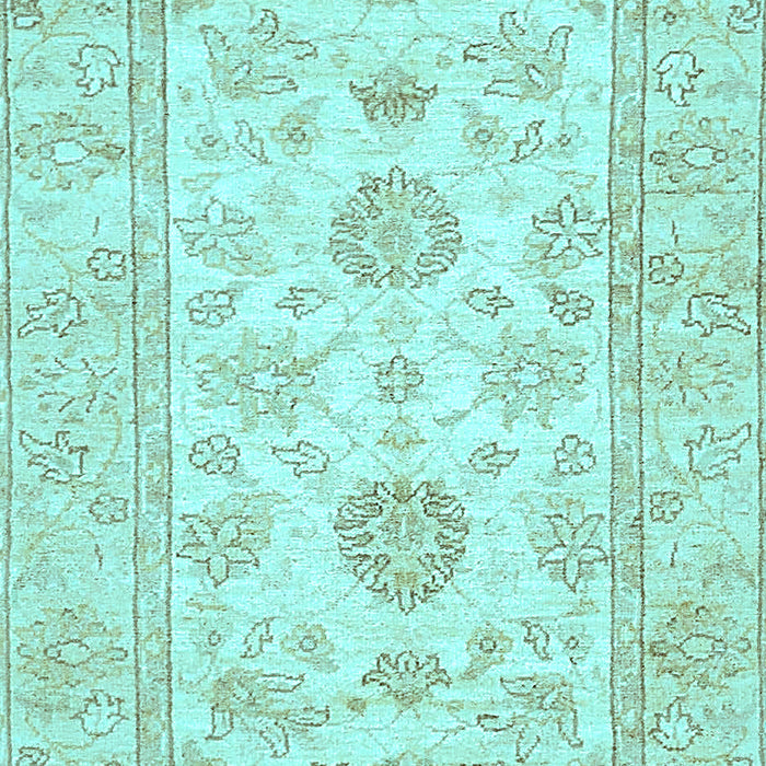 Machine Washable Oriental Light Blue Traditional Rug, wshabs477lblu