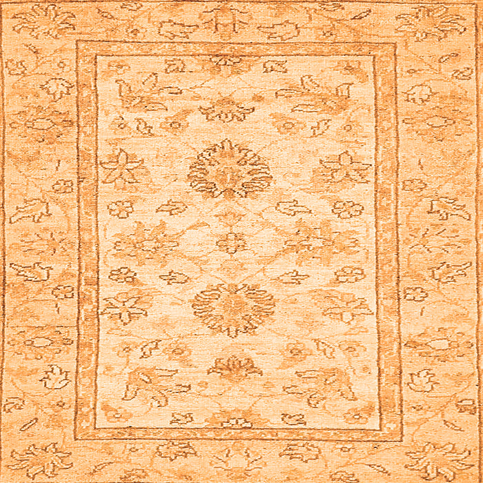 Square Oriental Orange Traditional Rug, abs477org
