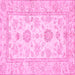 Square Oriental Pink Traditional Rug, abs477pnk