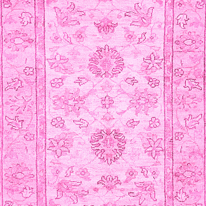 Machine Washable Oriental Pink Traditional Rug, wshabs477pnk