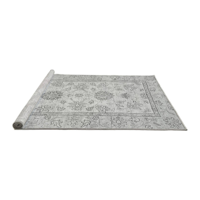 Sideview of Machine Washable Oriental Gray Traditional Rug, wshabs477gry